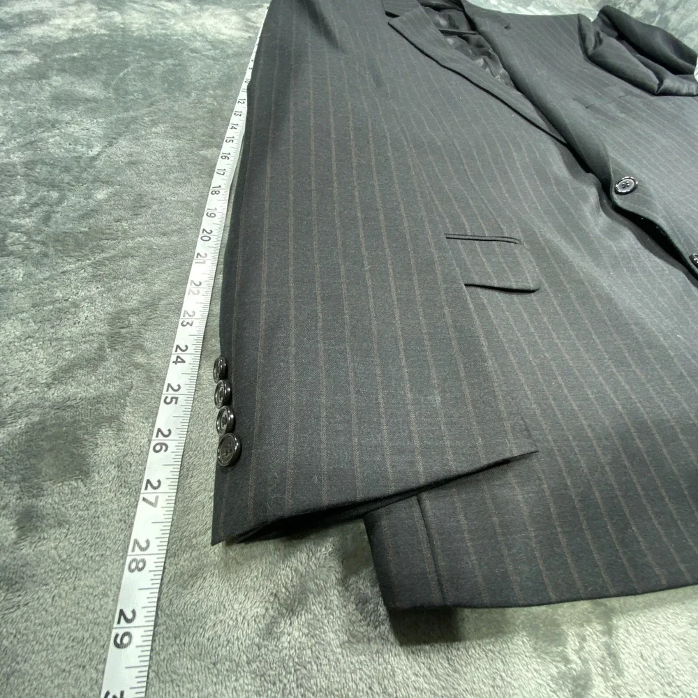 Ralph‎ Lauren Blazer Size 54R Sport Coat Jacket Wool Black Label Striped Suit